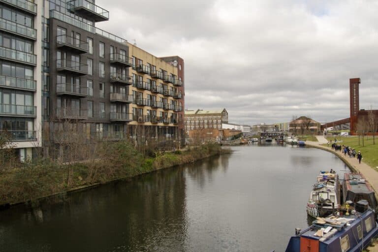 River Lee Navigation in Hackney Wick; in the concept of moving to Hackney